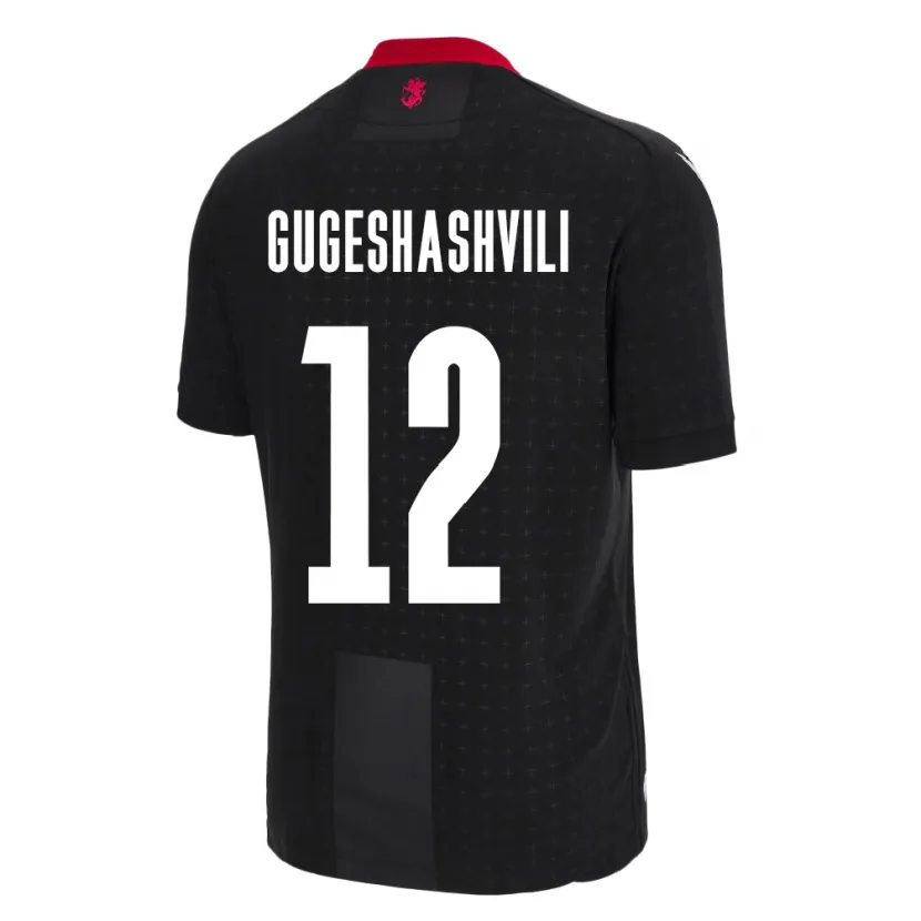 Danxen Herren Georgien Luka Gugeshashvili #12 Schwarz Auswärtstrikot Trikot 24-26 T-Shirt Schweiz