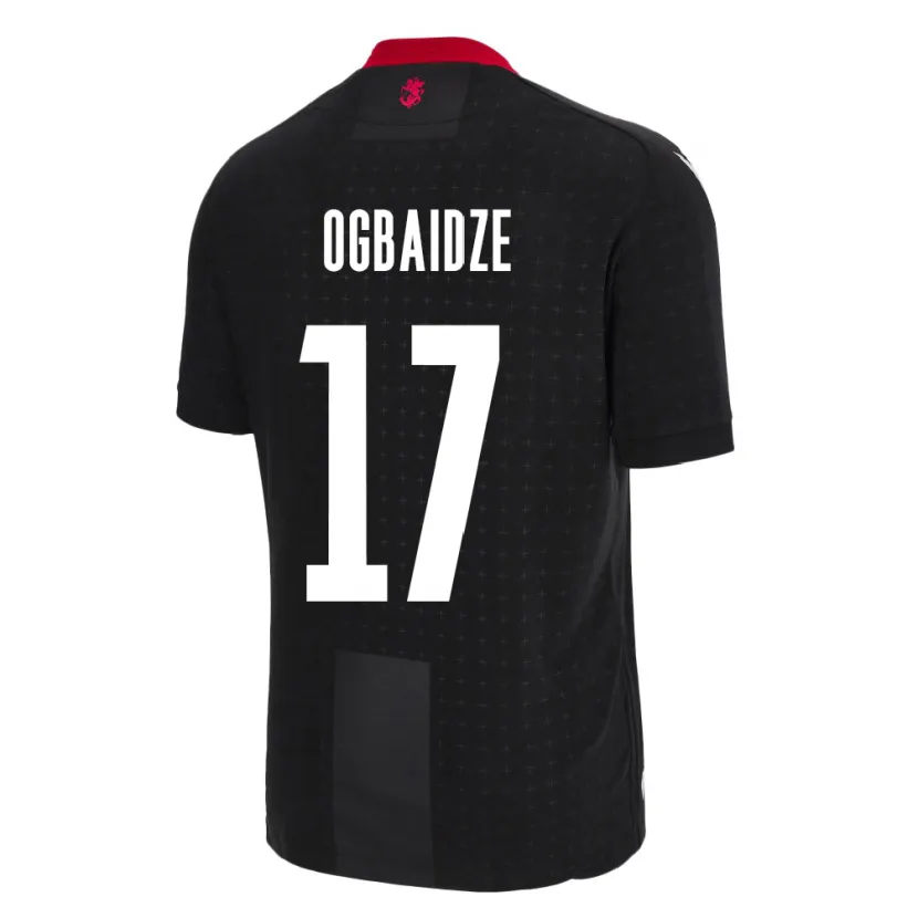 Danxen Herren Georgien Shalva Ogbaidze #17 Schwarz Auswärtstrikot Trikot 24-26 T-Shirt Schweiz