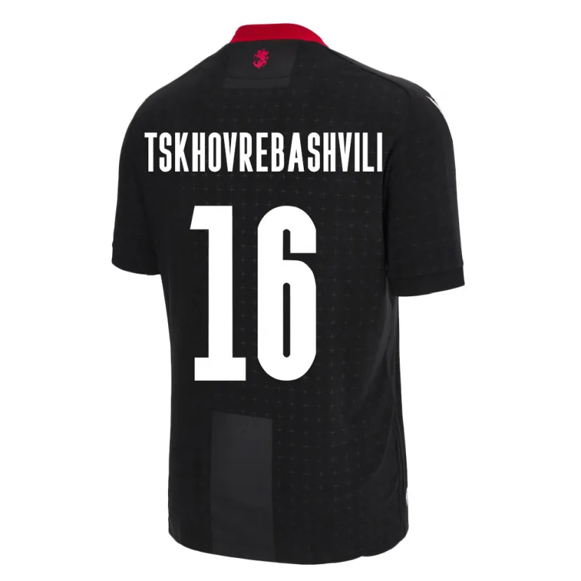 Danxen Herren Georgien Nikoloz Tskhovrebashvili #16 Schwarz Auswärtstrikot Trikot 24-26 T-Shirt Schweiz