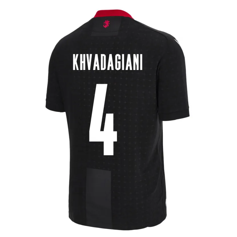 Danxen Herren Georgien Saba Khvadagiani #4 Schwarz Auswärtstrikot Trikot 24-26 T-Shirt Schweiz