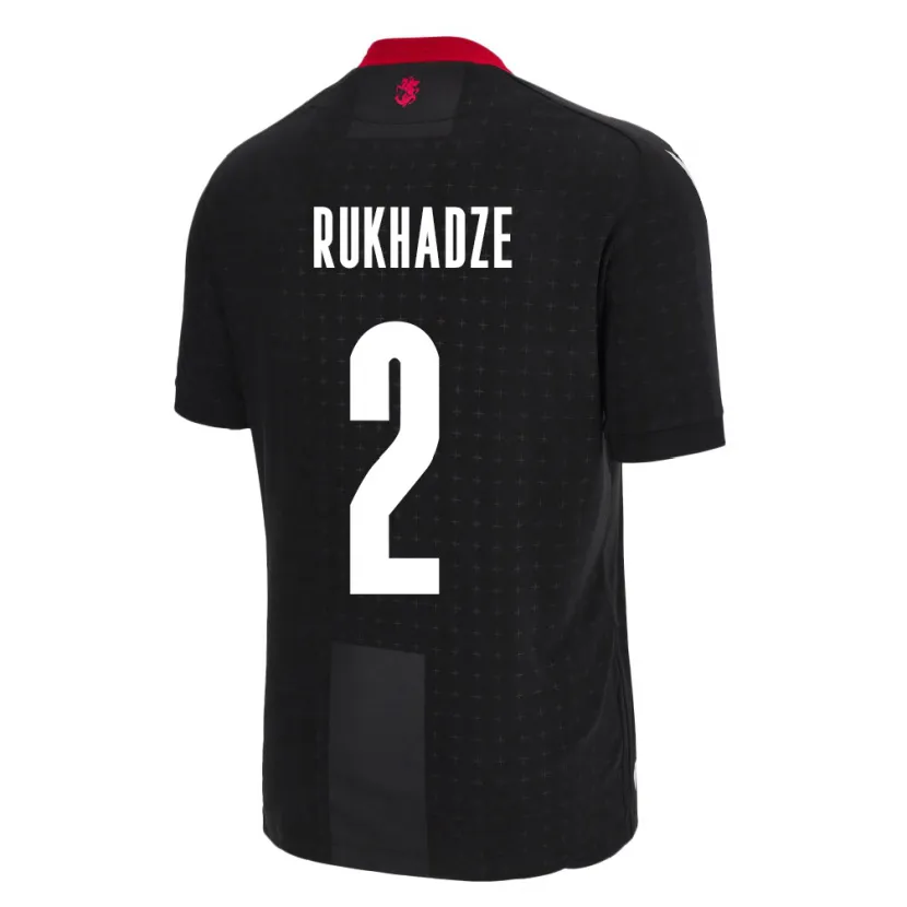 Danxen Herren Georgien Zurab Rukhadze #2 Schwarz Auswärtstrikot Trikot 24-26 T-Shirt Schweiz