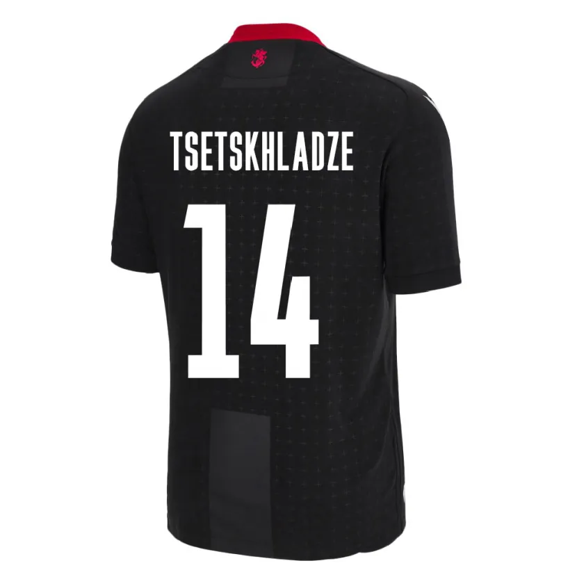 Danxen Herren Georgien Nikoloz Tsetskhladze #14 Schwarz Auswärtstrikot Trikot 24-26 T-Shirt Schweiz