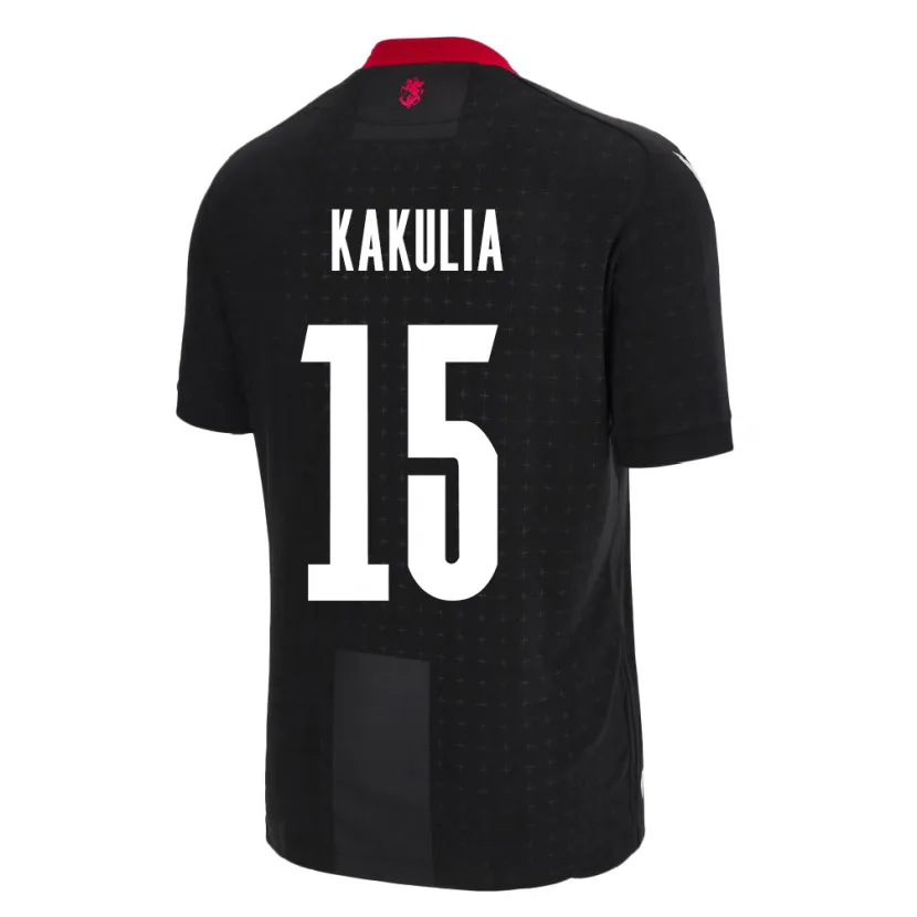 Danxen Herren Georgien Giorgi Kakulia #15 Schwarz Auswärtstrikot Trikot 24-26 T-Shirt Schweiz