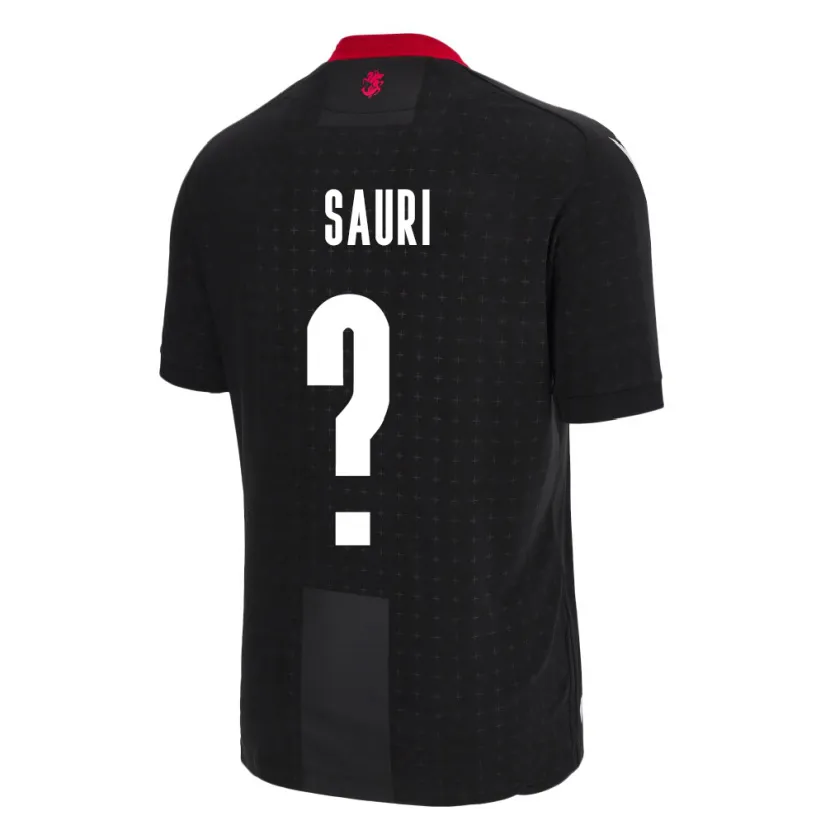 Danxen Herren Georgien Mate Sauri #0 Schwarz Auswärtstrikot Trikot 24-26 T-Shirt Schweiz