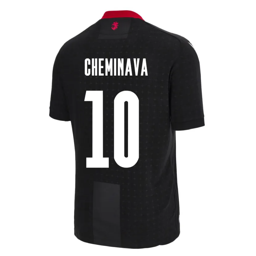 Danxen Herren Georgien Ana Cheminava #10 Schwarz Auswärtstrikot Trikot 24-26 T-Shirt Schweiz