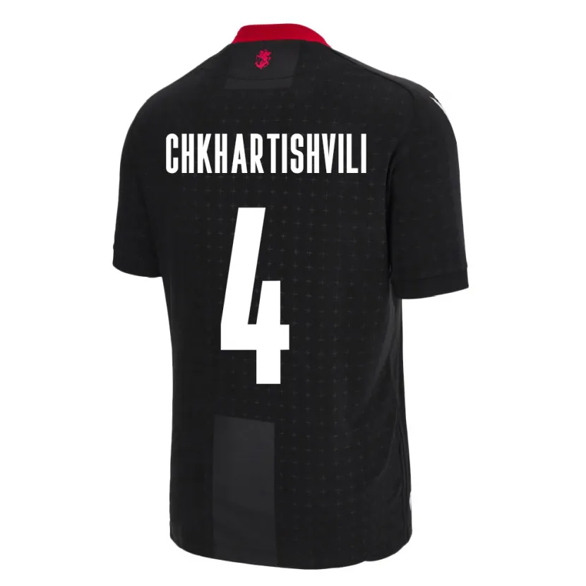 Danxen Herren Georgien Nino Chkhartishvili #4 Schwarz Auswärtstrikot Trikot 24-26 T-Shirt Schweiz