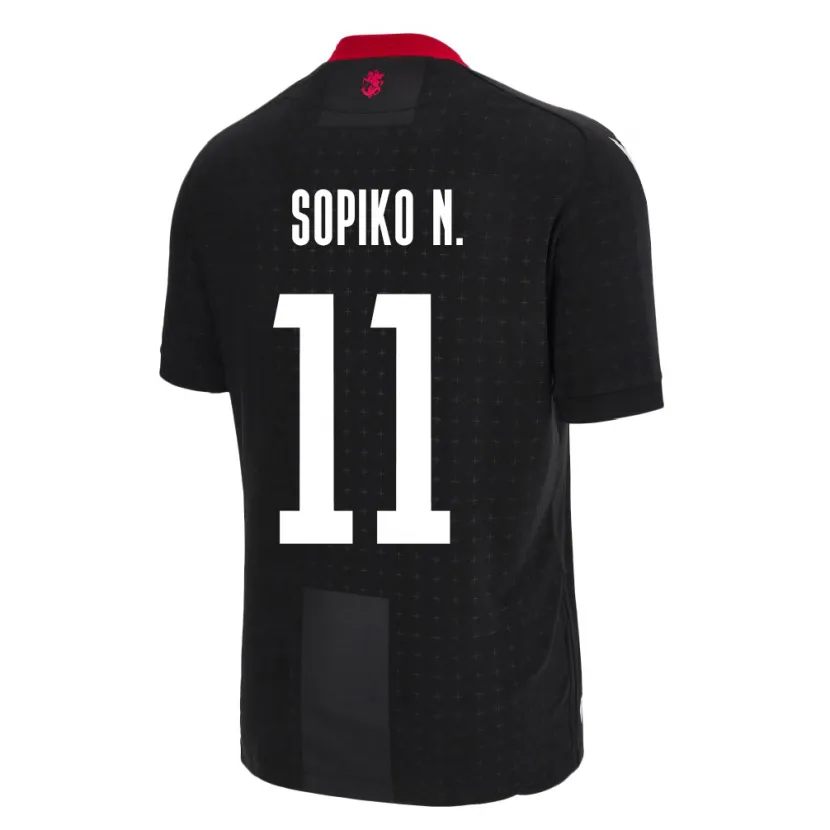 Danxen Herren Georgien Sopiko Narsia #11 Schwarz Auswärtstrikot Trikot 24-26 T-Shirt Schweiz