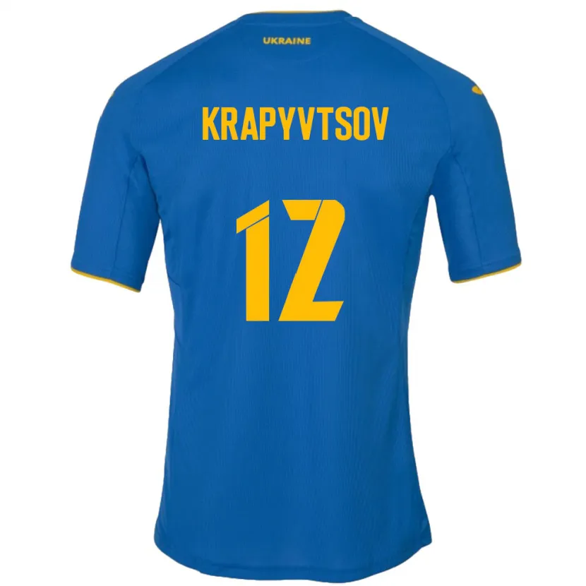 Danxen Herren Ukraine Vladyslav Krapyvtsov #12 Blau Auswärtstrikot Trikot 24-26 T-Shirt Schweiz