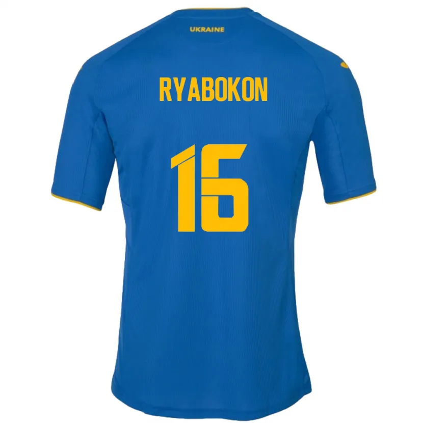 Danxen Herren Ukraine Yevgeniy Ryabokon #16 Blau Auswärtstrikot Trikot 24-26 T-Shirt Schweiz