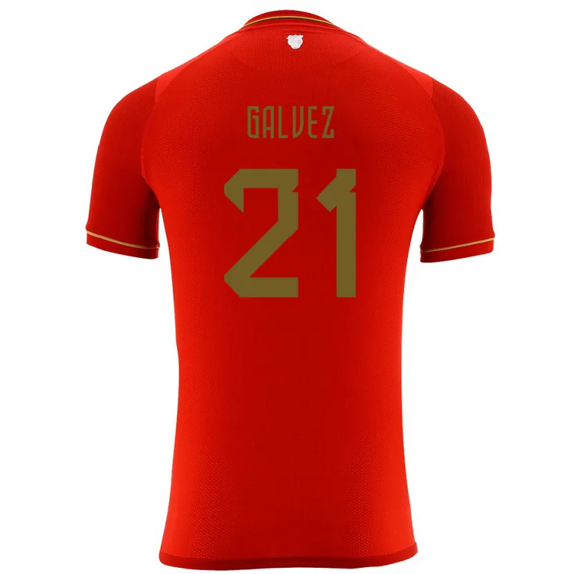 Danxen Herren Bolivien Vladimir Galvez #21 Rot Auswärtstrikot Trikot 24-26 T-Shirt Schweiz