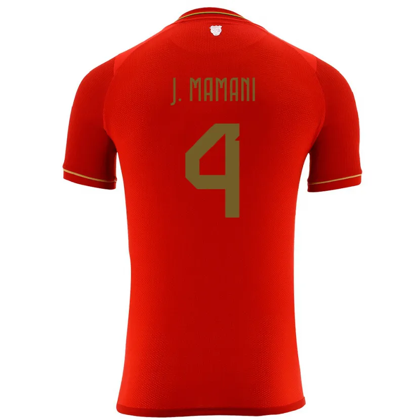 Danxen Herren Bolivien Jhylian Mary Mamani #4 Rot Auswärtstrikot Trikot 24-26 T-Shirt Schweiz