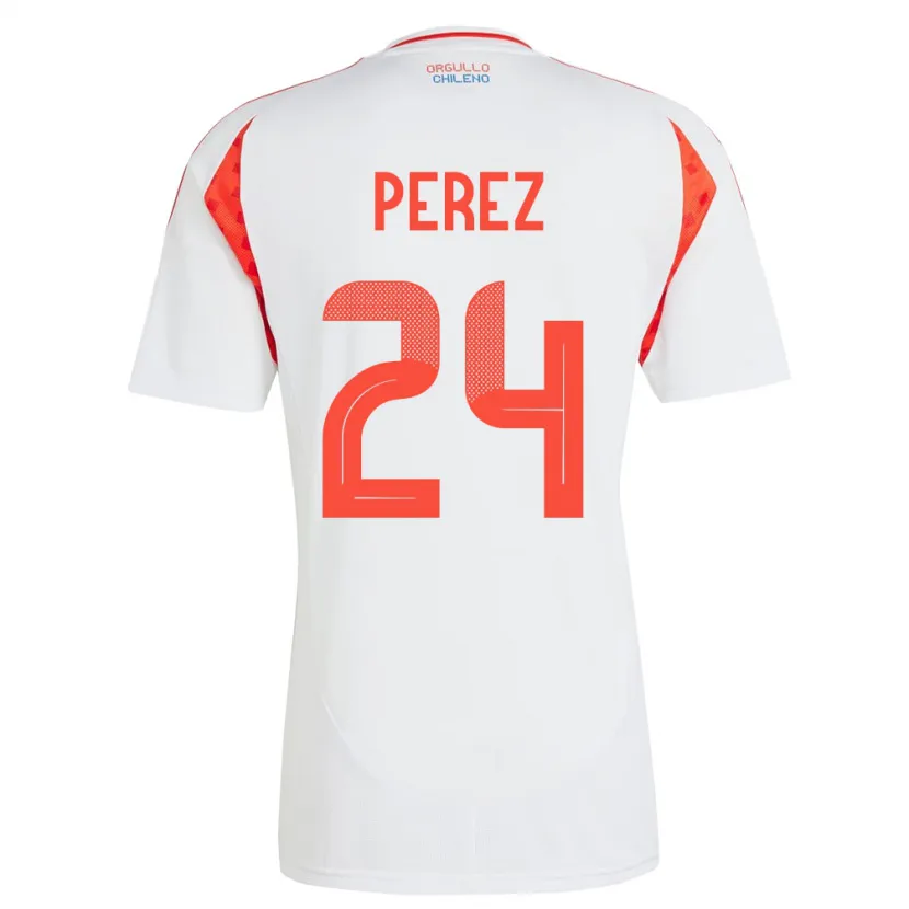 Danxen Herren Chile César Pérez #24 Weiß Auswärtstrikot Trikot 24-26 T-Shirt Schweiz
