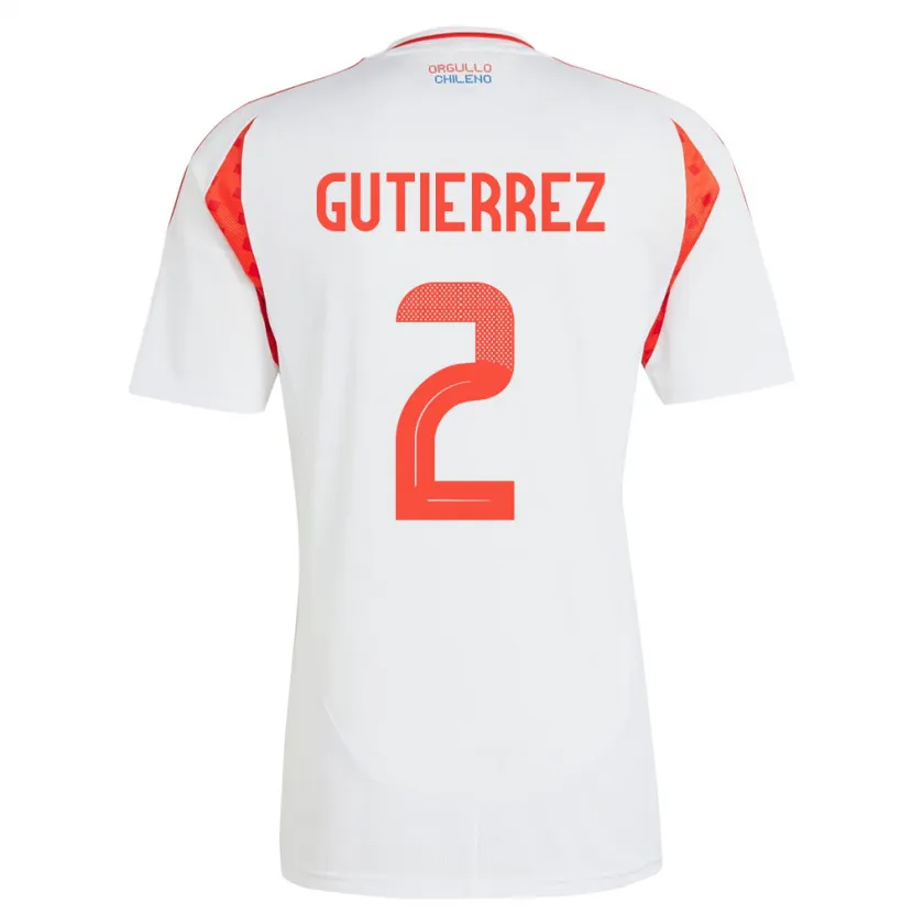 Danxen Herren Chile Joaquín Gutiérrez #2 Weiß Auswärtstrikot Trikot 24-26 T-Shirt Schweiz