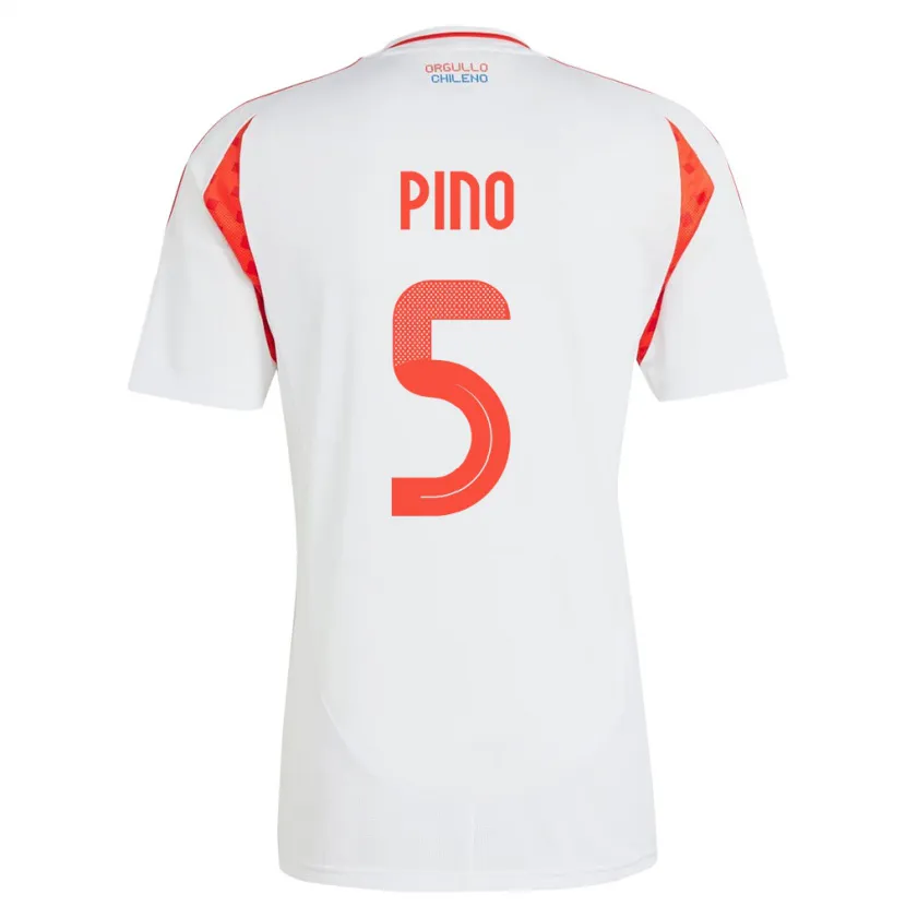Danxen Herren Chile Sebastián Pino #5 Weiß Auswärtstrikot Trikot 24-26 T-Shirt Schweiz