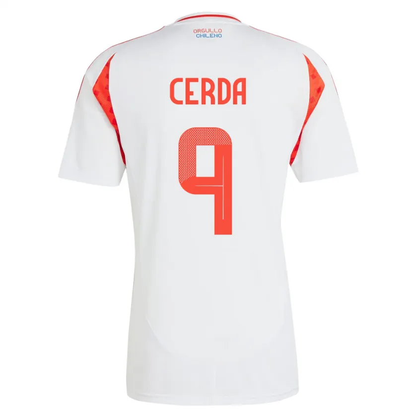 Danxen Herren Chile Axel Cerda #9 Weiß Auswärtstrikot Trikot 24-26 T-Shirt Schweiz