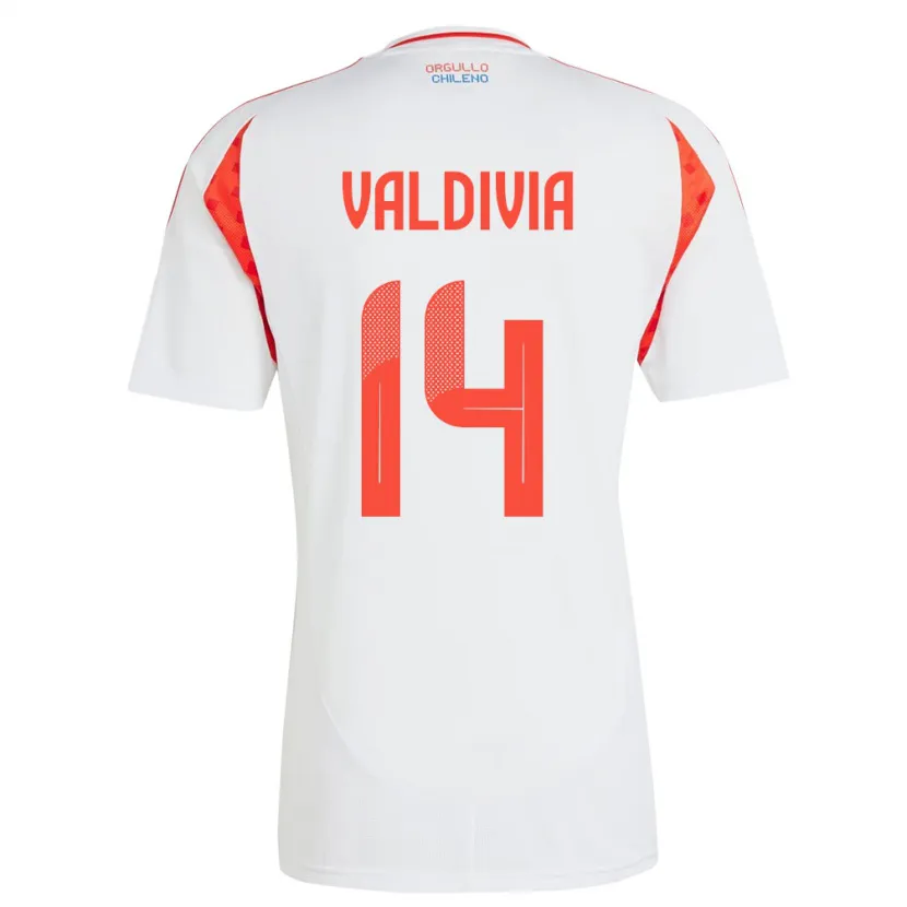 Danxen Herren Chile Felipe Valdivia #14 Weiß Auswärtstrikot Trikot 24-26 T-Shirt Schweiz