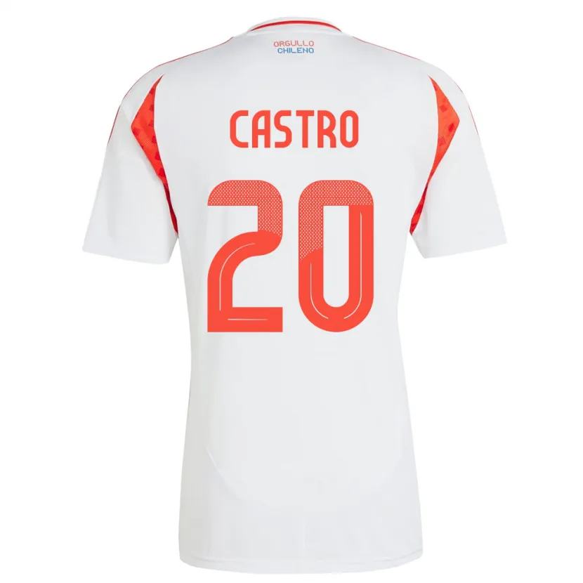 Danxen Herren Chile Benjamín Castro #20 Weiß Auswärtstrikot Trikot 24-26 T-Shirt Schweiz