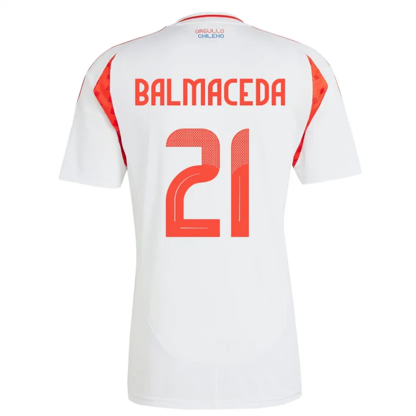 Danxen Herren Chile Rosario Balmaceda #21 Weiß Auswärtstrikot Trikot 24-26 T-Shirt Schweiz