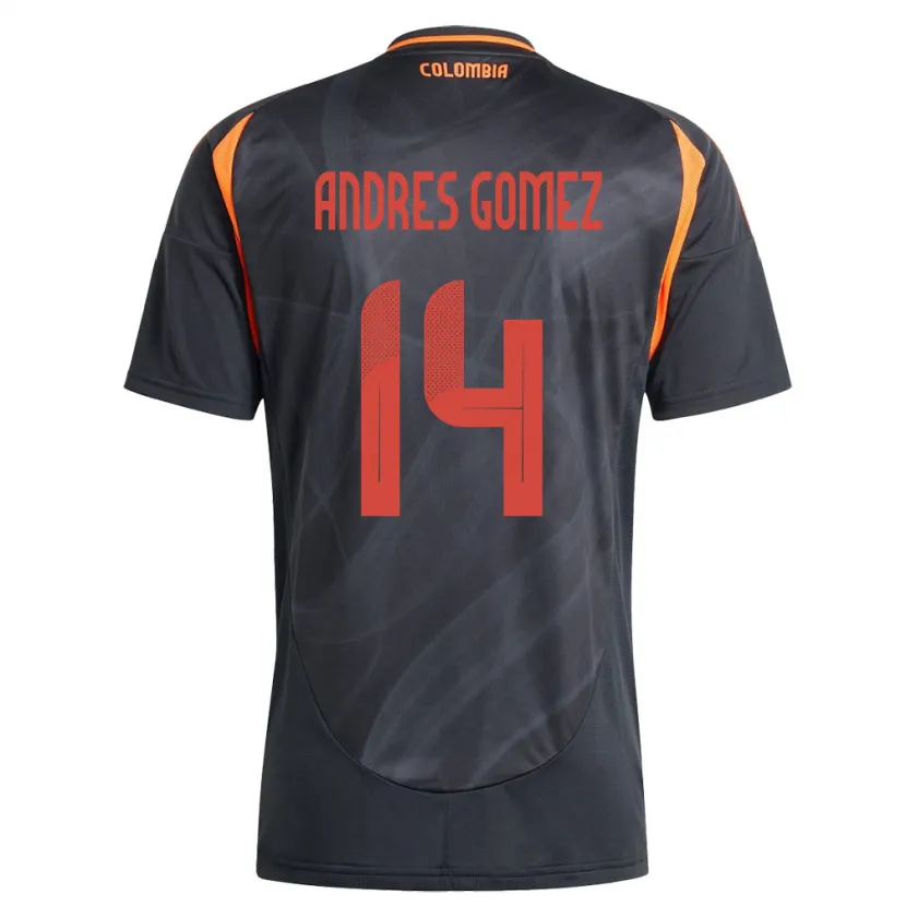 Danxen Herren Kolumbien Carlos Andrés Gómez #14 Schwarz Auswärtstrikot Trikot 24-26 T-Shirt Schweiz