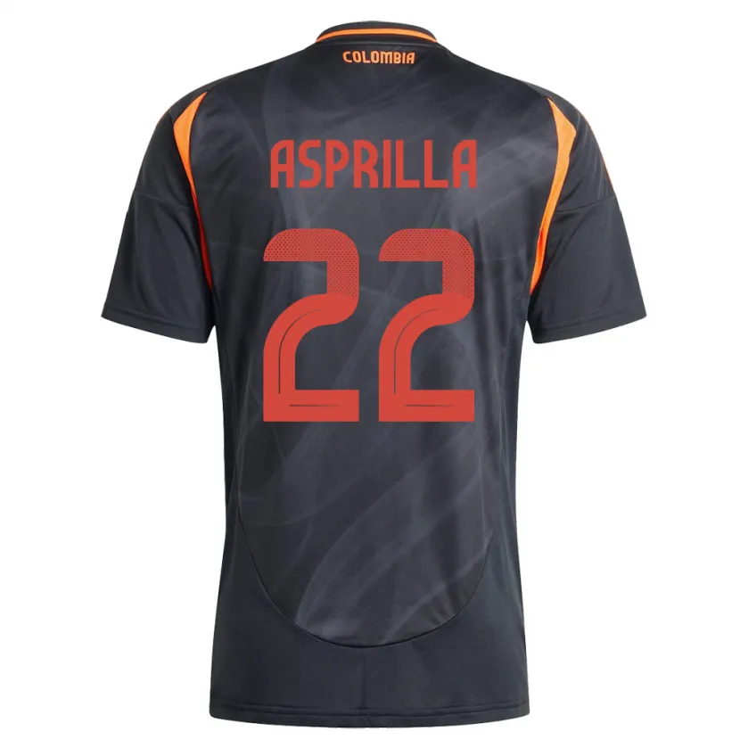 Danxen Herren Kolumbien Yáser Asprilla #22 Schwarz Auswärtstrikot Trikot 24-26 T-Shirt Schweiz