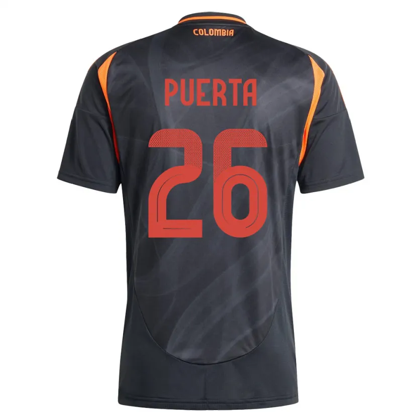 Danxen Herren Kolumbien Gustavo Puerta #26 Schwarz Auswärtstrikot Trikot 24-26 T-Shirt Schweiz