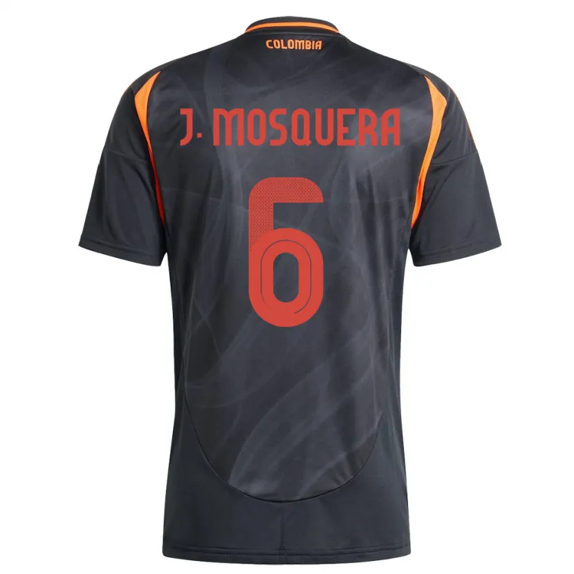 Danxen Herren Kolumbien Juan Mosquera #6 Schwarz Auswärtstrikot Trikot 24-26 T-Shirt Schweiz