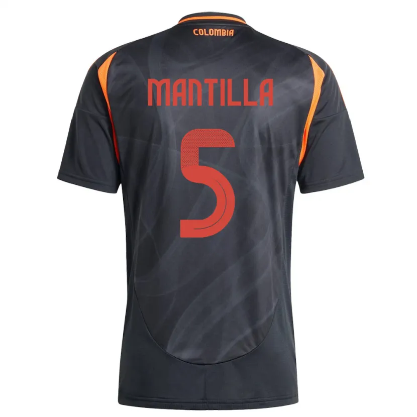 Danxen Herren Kolumbien Kevin Mantilla #5 Schwarz Auswärtstrikot Trikot 24-26 T-Shirt Schweiz