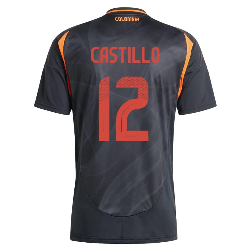 Danxen Herren Kolumbien Juan Castillo #12 Schwarz Auswärtstrikot Trikot 24-26 T-Shirt Schweiz