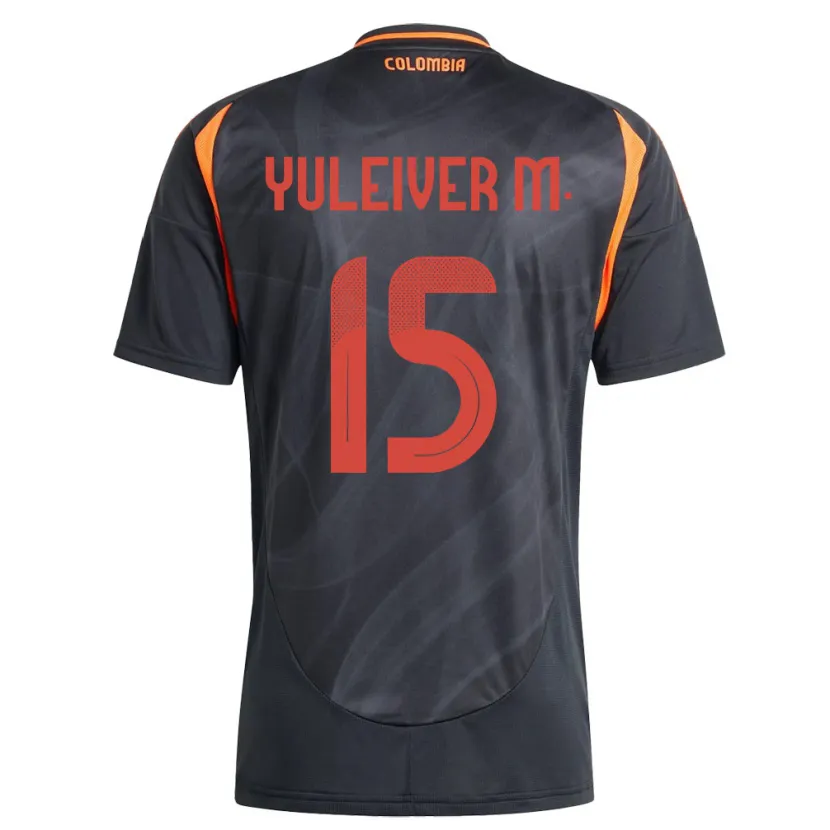Danxen Herren Kolumbien Yuleiver Mosquera #15 Schwarz Auswärtstrikot Trikot 24-26 T-Shirt Schweiz