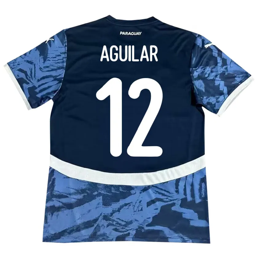 Danxen Herren Paraguay Alfredo Aguilar #12 Blau Auswärtstrikot Trikot 24-26 T-Shirt Schweiz