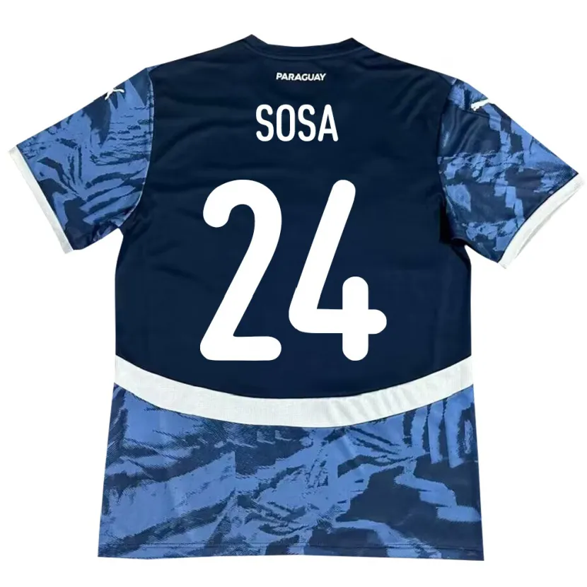 Danxen Herren Paraguay Ramón Sosa #24 Blau Auswärtstrikot Trikot 24-26 T-Shirt Schweiz