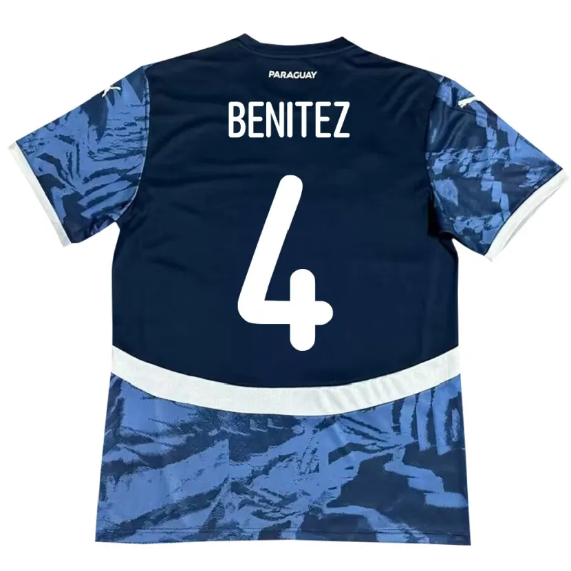Danxen Herren Paraguay Gastón Benítez #4 Blau Auswärtstrikot Trikot 24-26 T-Shirt Schweiz