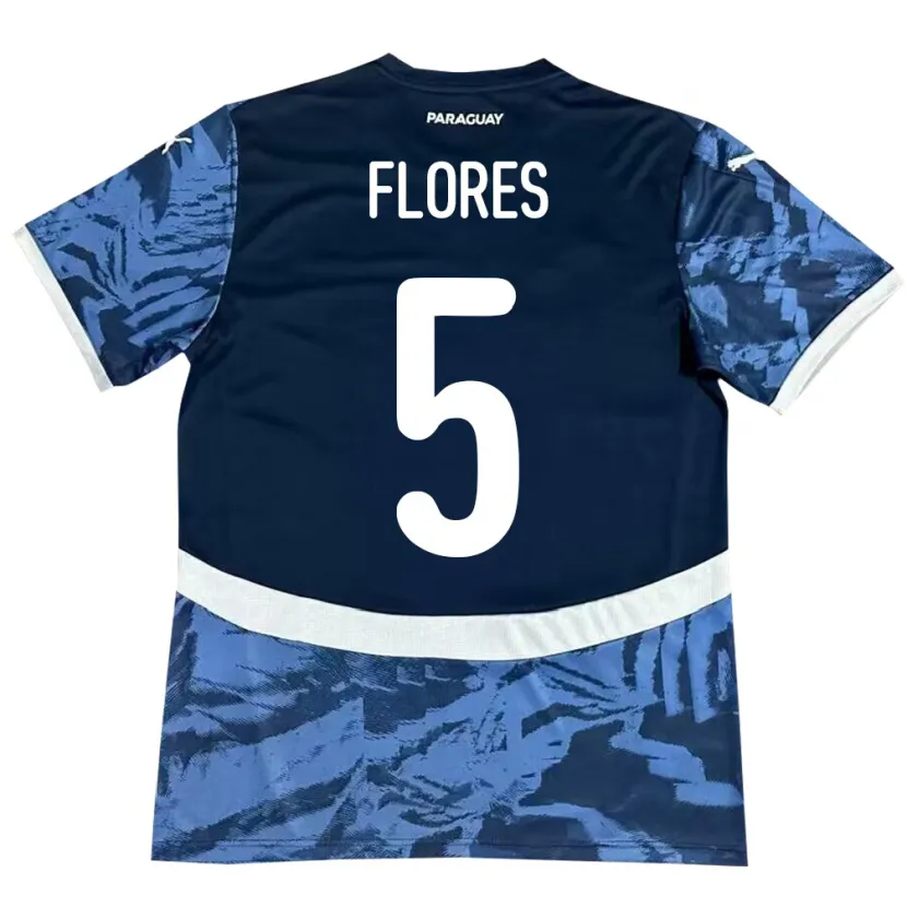 Danxen Herren Paraguay Gilberto Flores #5 Blau Auswärtstrikot Trikot 24-26 T-Shirt Schweiz