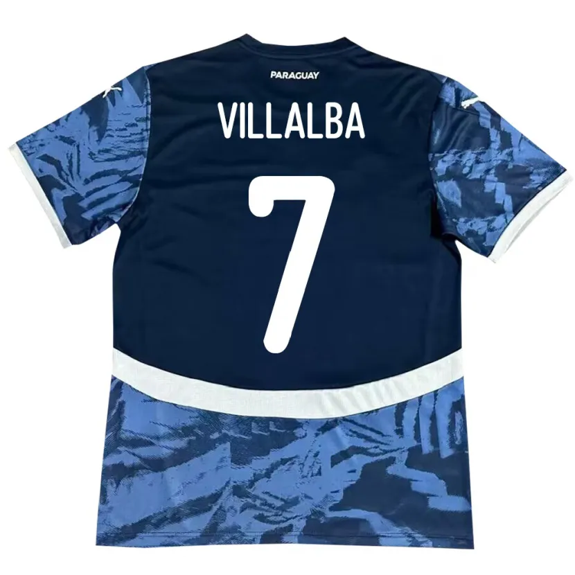 Danxen Herren Paraguay Rodrigo Villalba #7 Blau Auswärtstrikot Trikot 24-26 T-Shirt Schweiz