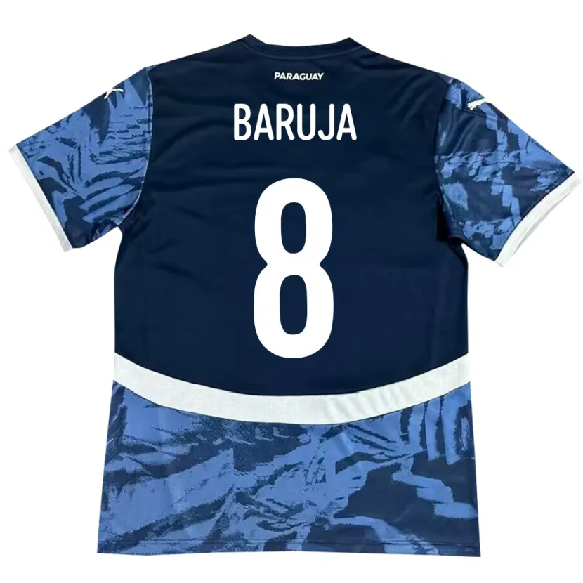 Danxen Herren Paraguay Fabrizio Baruja #8 Blau Auswärtstrikot Trikot 24-26 T-Shirt Schweiz
