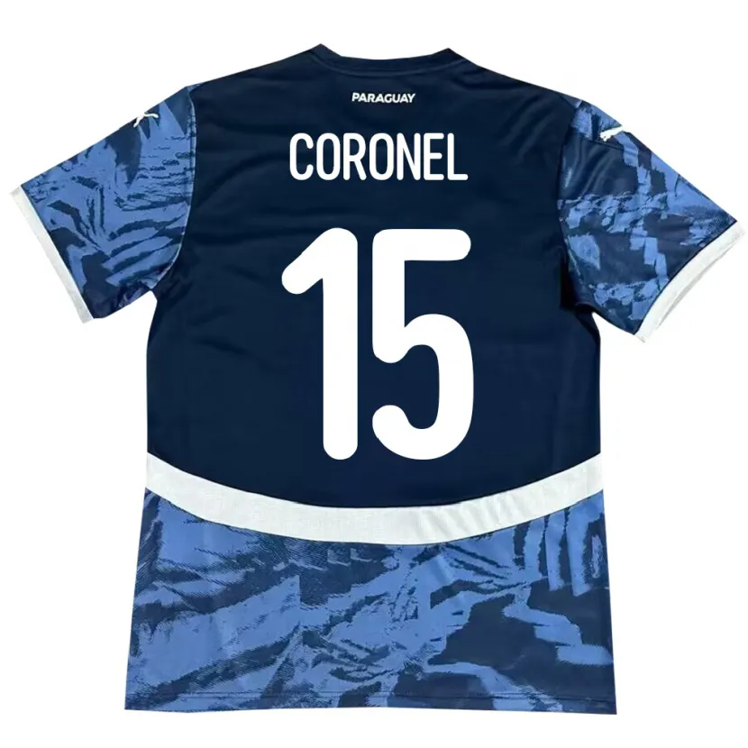 Danxen Herren Paraguay Éver Coronel #15 Blau Auswärtstrikot Trikot 24-26 T-Shirt Schweiz