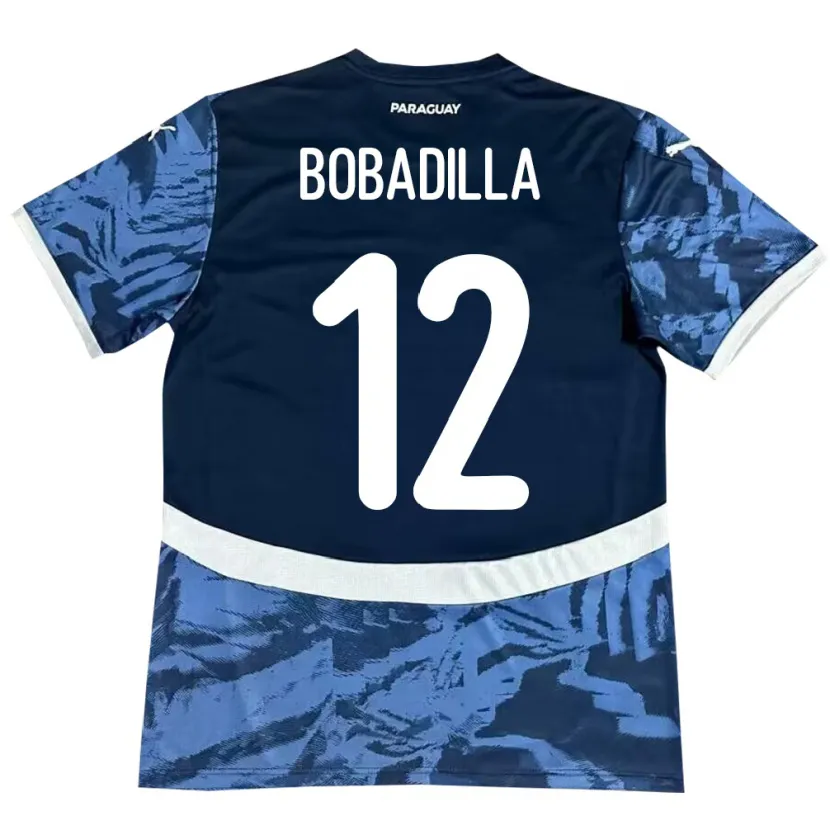 Danxen Herren Paraguay Alicia Bobadilla #12 Blau Auswärtstrikot Trikot 24-26 T-Shirt Schweiz