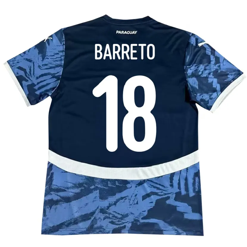 Danxen Herren Paraguay Liz Barreto #18 Blau Auswärtstrikot Trikot 24-26 T-Shirt Schweiz