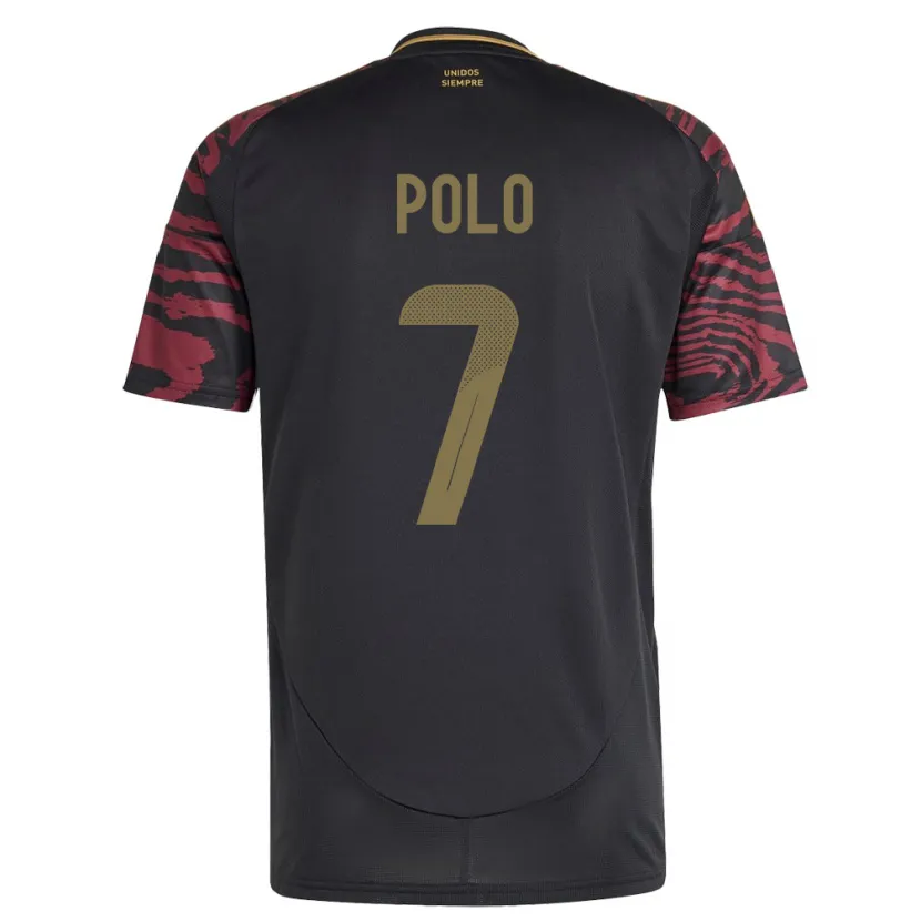 Danxen Herren Peru Andy Polo #7 Schwarz Auswärtstrikot Trikot 24-26 T-Shirt Schweiz