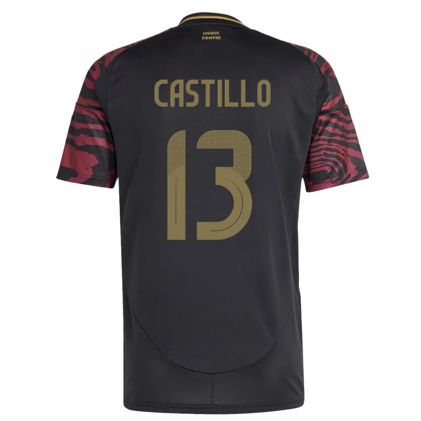 Danxen Herren Peru Jesús Castillo #13 Schwarz Auswärtstrikot Trikot 24-26 T-Shirt Schweiz