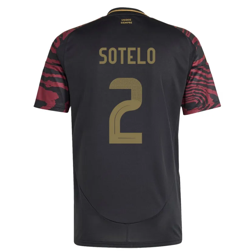 Danxen Herren Peru Ghian Sotelo #2 Schwarz Auswärtstrikot Trikot 24-26 T-Shirt Schweiz