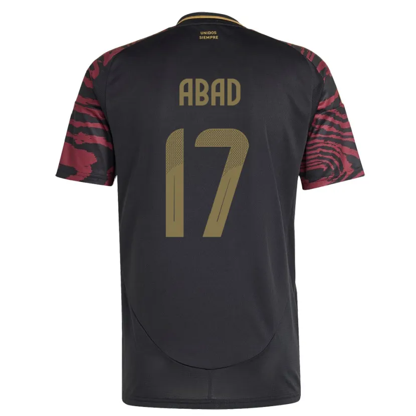 Danxen Herren Peru Kelvin Abad #17 Schwarz Auswärtstrikot Trikot 24-26 T-Shirt Schweiz