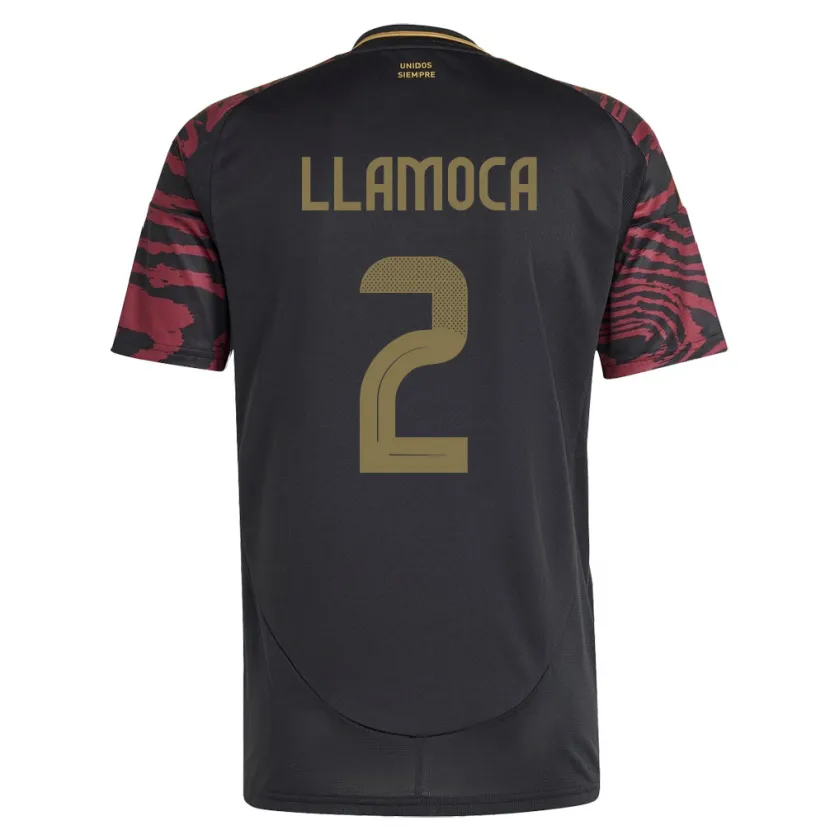 Danxen Herren Peru Braelynn Llamoca #2 Schwarz Auswärtstrikot Trikot 24-26 T-Shirt Schweiz