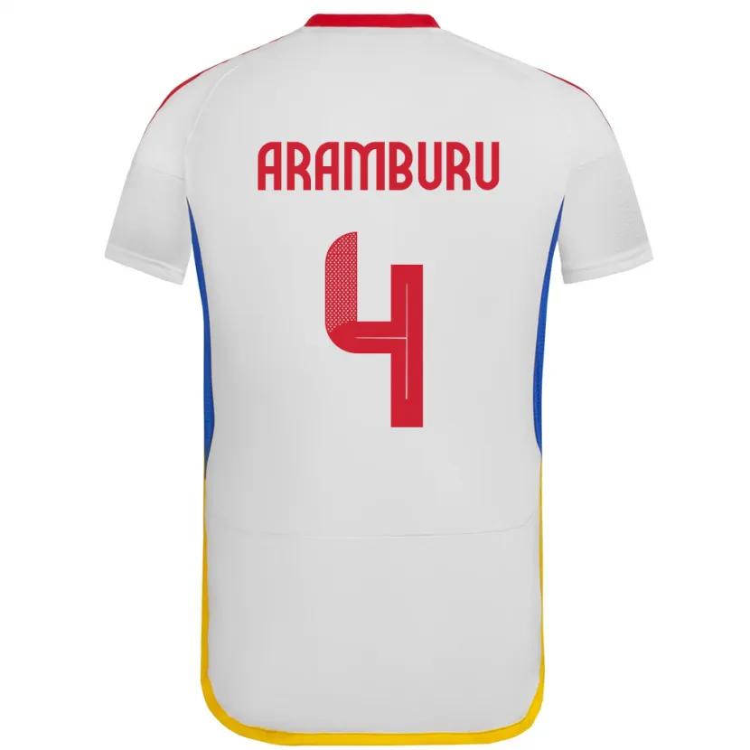 Danxen Herren Venezuela Jon Aramburu #4 Weiß Auswärtstrikot Trikot 24-26 T-Shirt Schweiz