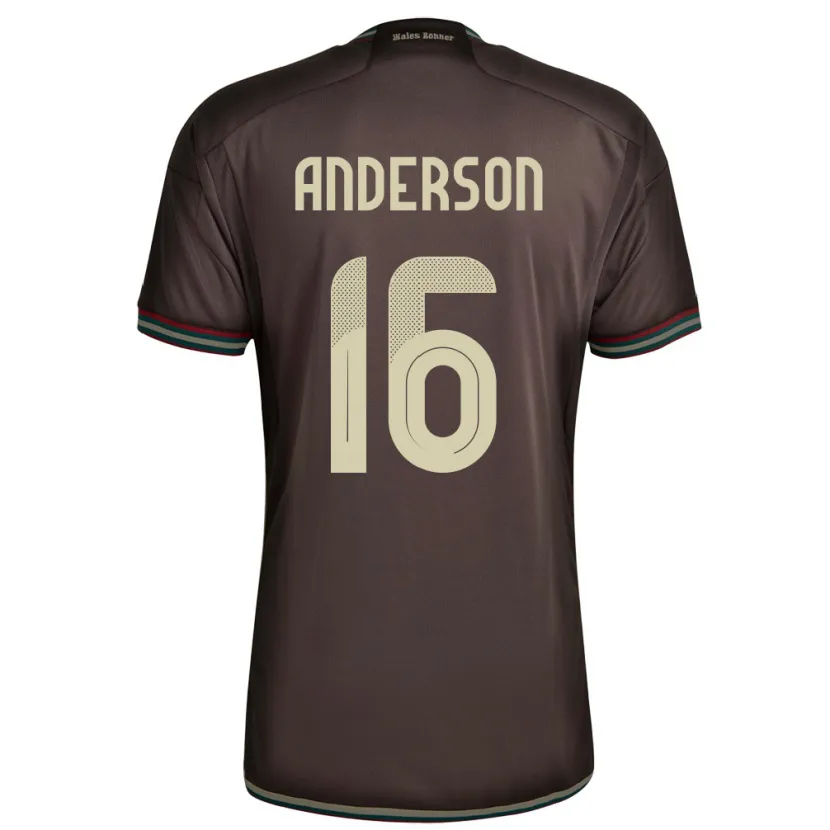 Danxen Herren Jamaika Karoy Anderson #16 Nachtbraun Auswärtstrikot Trikot 24-26 T-Shirt Schweiz
