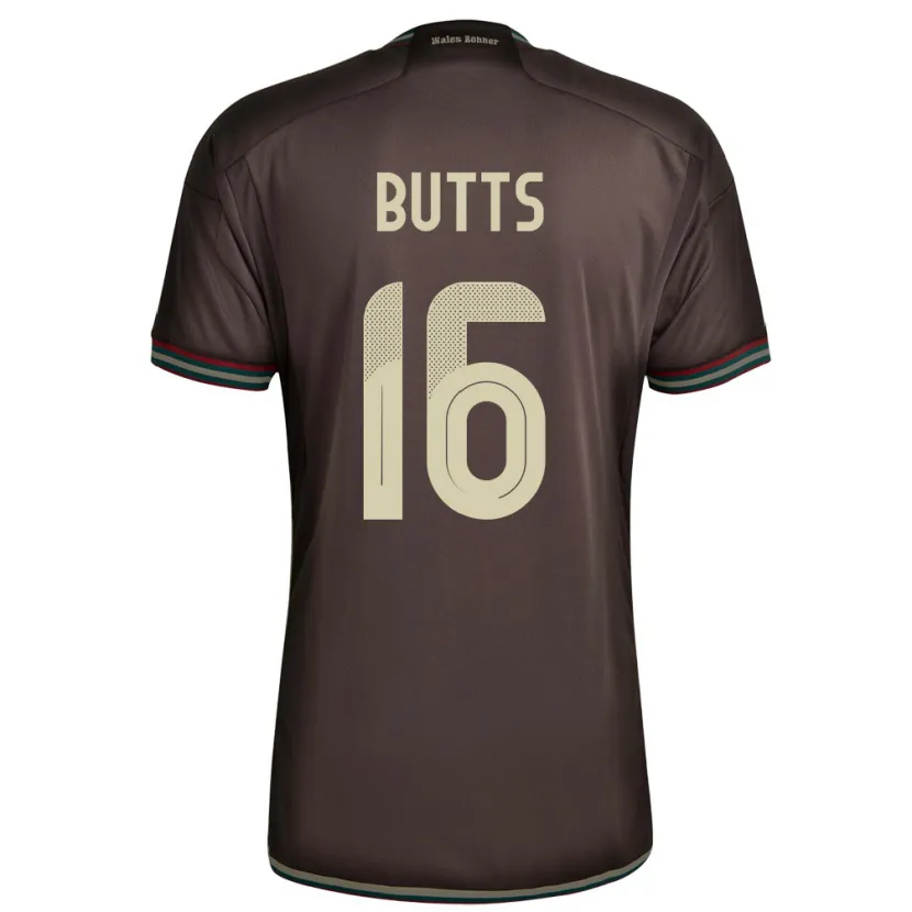 Danxen Herren Jamaika Njeri Butts #16 Nachtbraun Auswärtstrikot Trikot 24-26 T-Shirt Schweiz