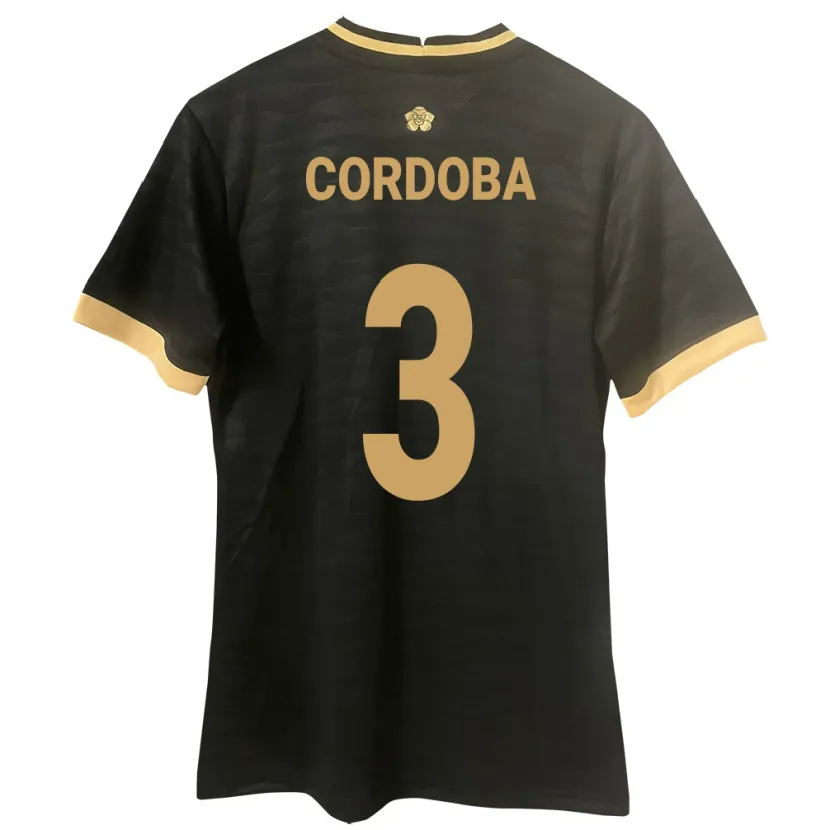 Danxen Herren Panama José Córdoba #3 Schwarz Auswärtstrikot Trikot 24-26 T-Shirt Schweiz