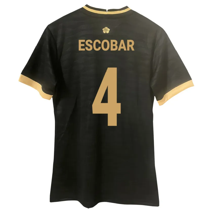 Danxen Herren Panama Fidel Escobar #4 Schwarz Auswärtstrikot Trikot 24-26 T-Shirt Schweiz