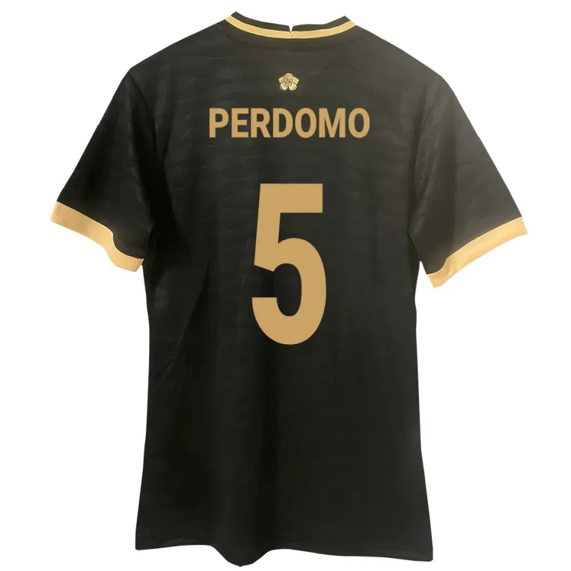 Danxen Herren Panama Reyniel Perdomo #5 Schwarz Auswärtstrikot Trikot 24-26 T-Shirt Schweiz