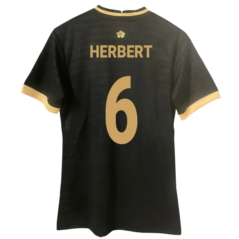 Danxen Herren Panama Giovany Herbert #6 Schwarz Auswärtstrikot Trikot 24-26 T-Shirt Schweiz